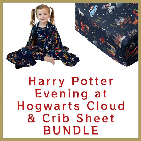 Little Sleepies Harry Potter Cloud Blanket and Crib Sheet Bundle NIB - Picture 1 of 2